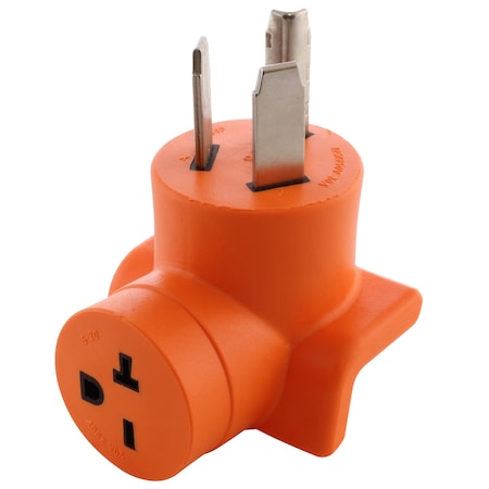 Ac Works Plug Adapter, 6-20R, 10-30P, 6-20P, 10-30P, 0 ft., Orange AD1030620